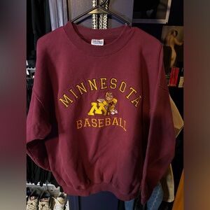 🔥Minnesota Gophers Baseball Crew Neck Sweat Shirt Size XL🔥Heavy Weight🔥